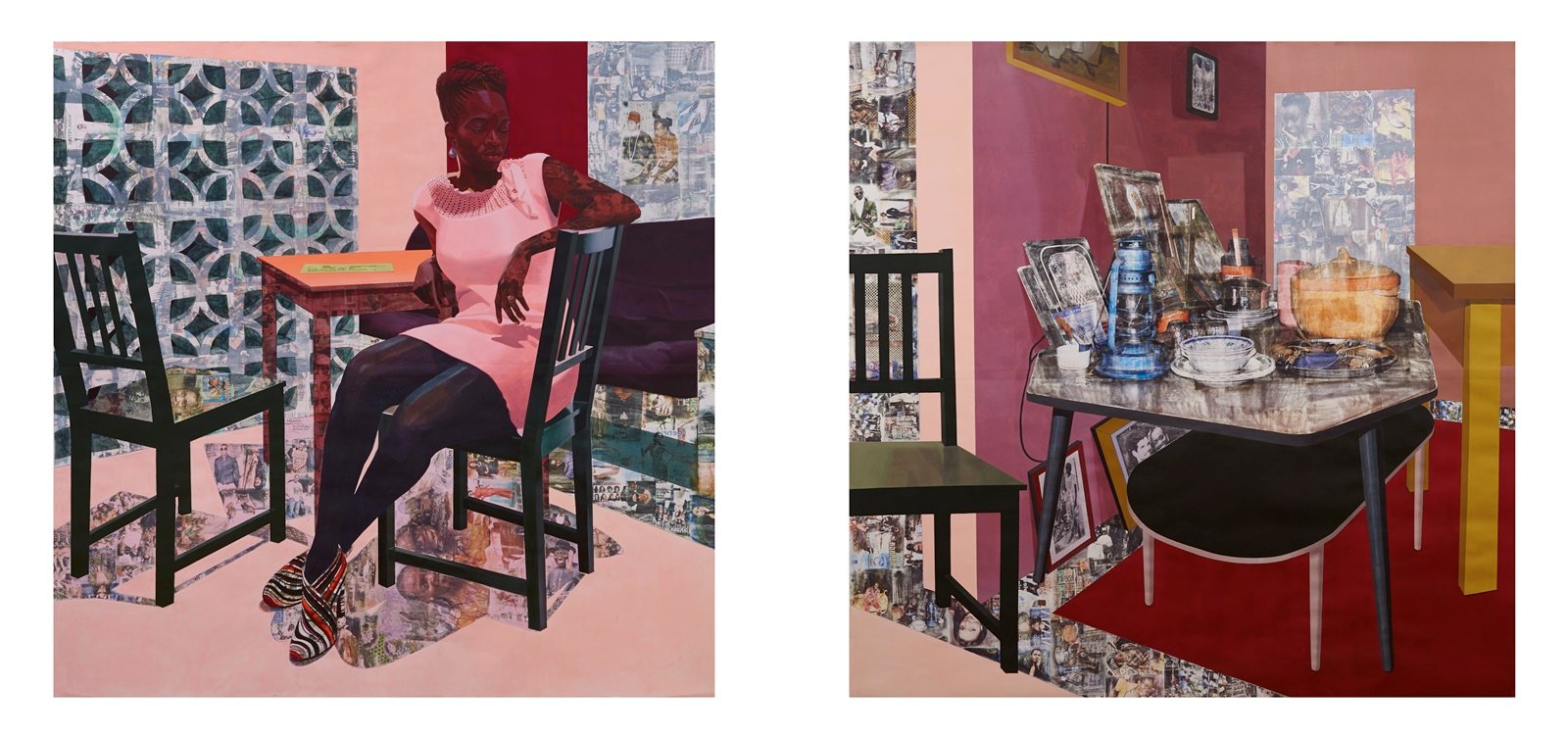 Njideka Akunyili Crosby, Predecessors (2013). Courtesy the artist and Tate.