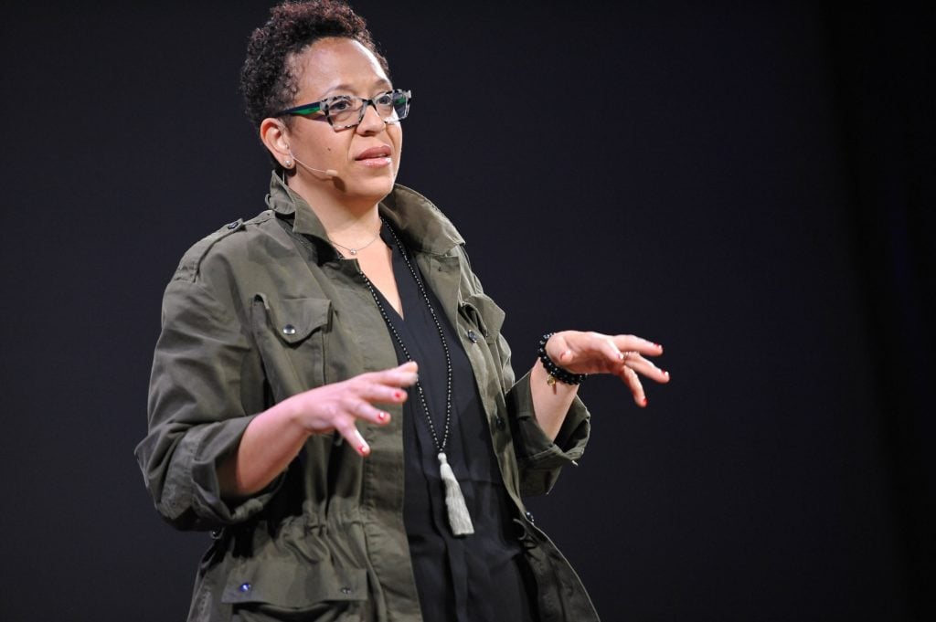 Sandra Jackson-Dumont speaks at TEDxMet. Courtesy of Stephanie Berger.