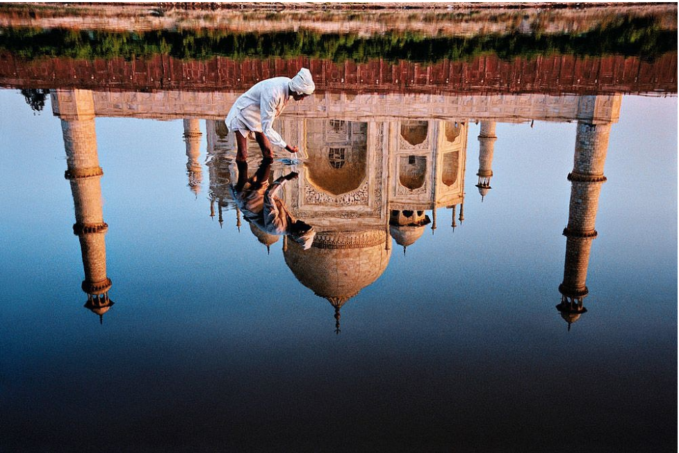 Steve McCurry, <em>Man and Taj Reflection, Agra, Uttar Pradesh, India</em>, 1999