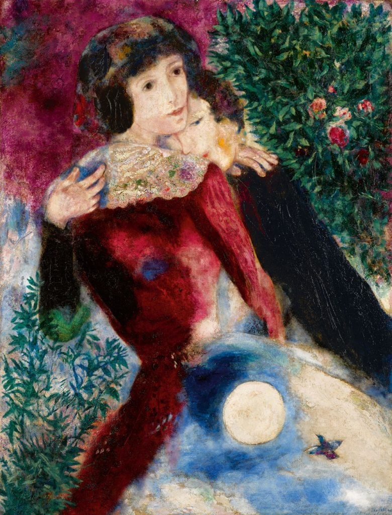 Marc Chagall, Les Amoureux (1928). Courtesy Sotheby's. © 2017 Artists Rights Society (ARS), New York / ADAGP, Paris