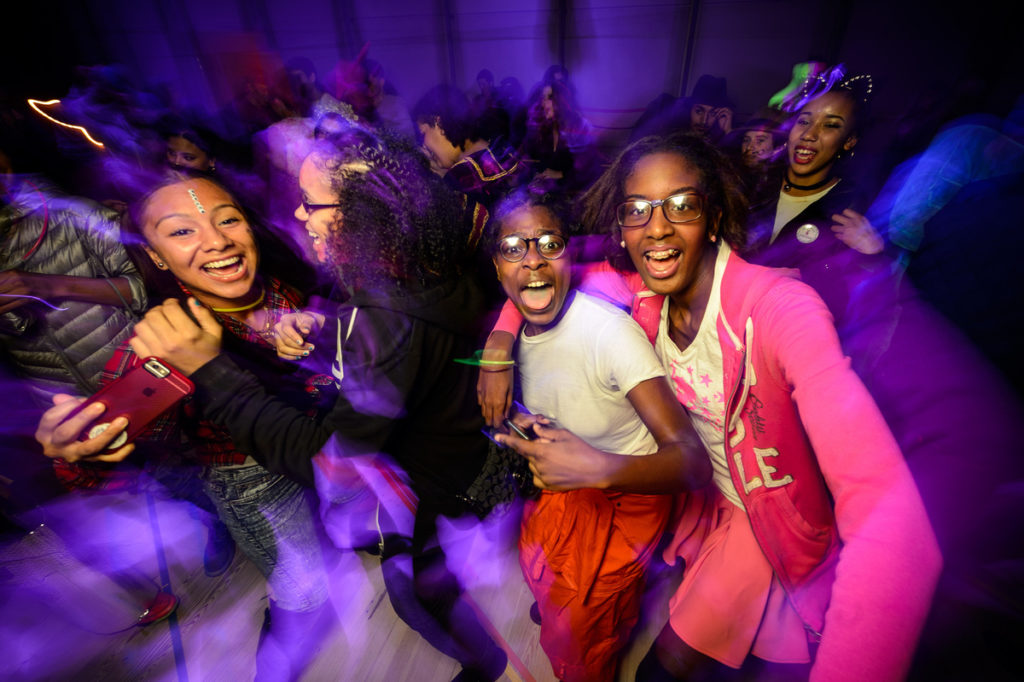 Teens celebrate Halloween at the Whitney Museum. Courtesy of photographer Filip Wolak.