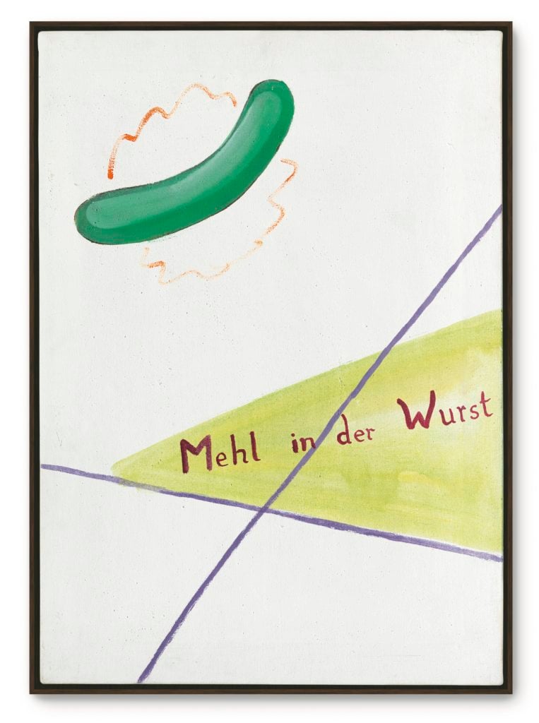 Polke's Mehl in der Wurst (Flour in the Sausage) (1964) sold for £920,750 at Christies. Image courtesy of Christie's.