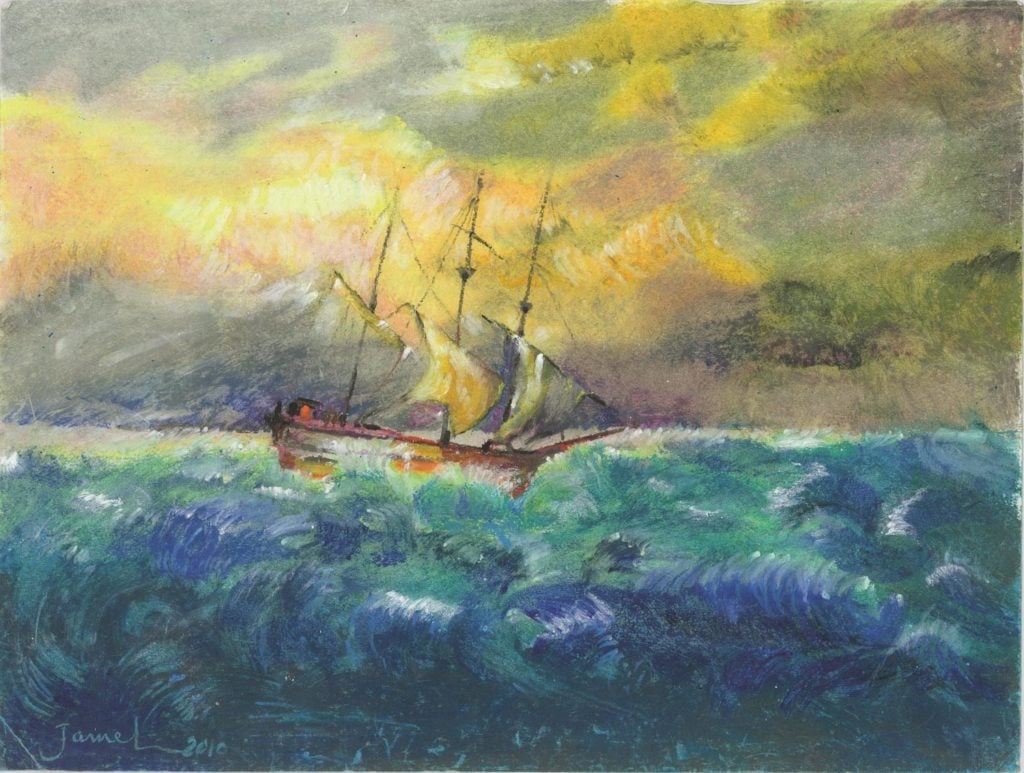 Djamel Ameziane, <em>Ship Sailing in a Stormy Sea</em> (2010). Courtesy of John Jay College of Criminal Justice.
