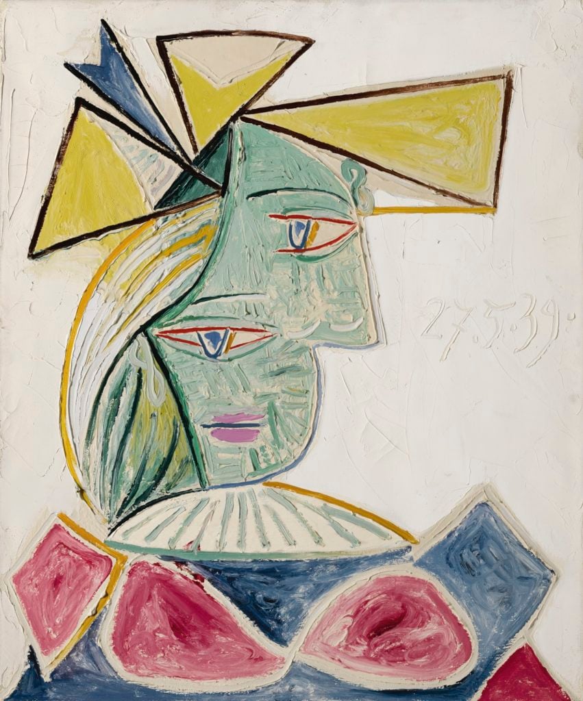 Pablo Picasso's <i>Buste de femme au chapeau</i> (1939). Courtesy of Sotheby's. 