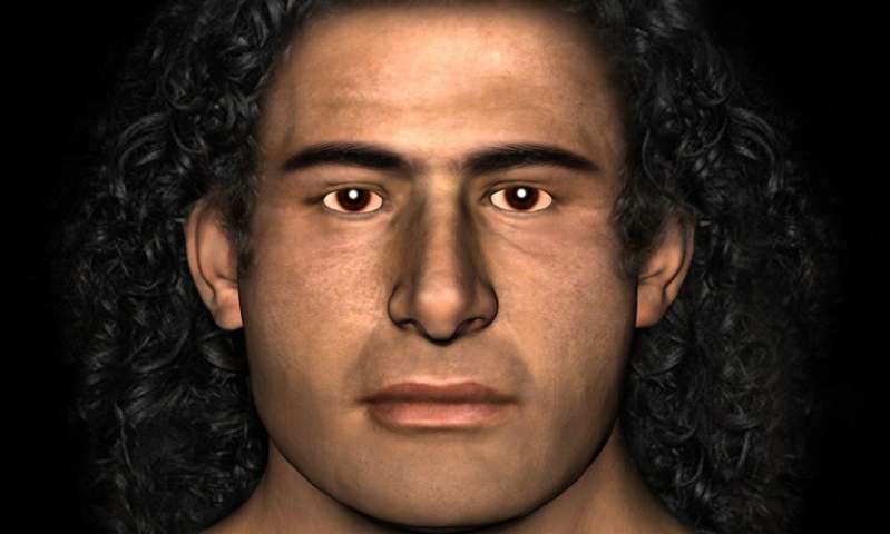 A recreation of the face of the Griffin Warrior Tomb's occupant. Photo courtesy of the University of Cincinnati.