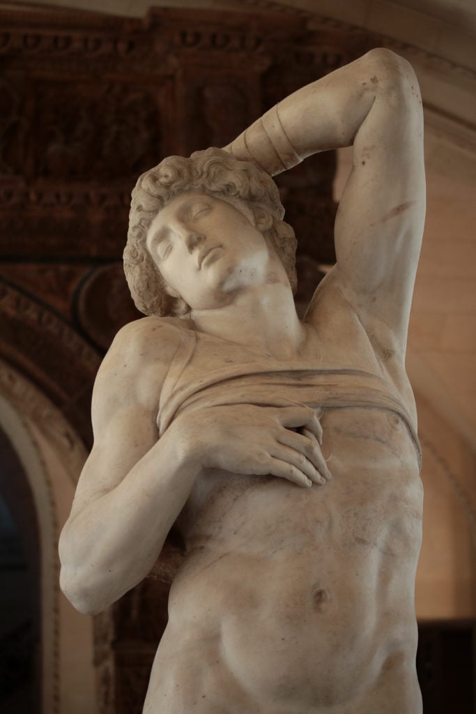 Michelangelo, <em>Dying Slave</em> (ca. 1513–16). Collection of the Louvre, Paris. 