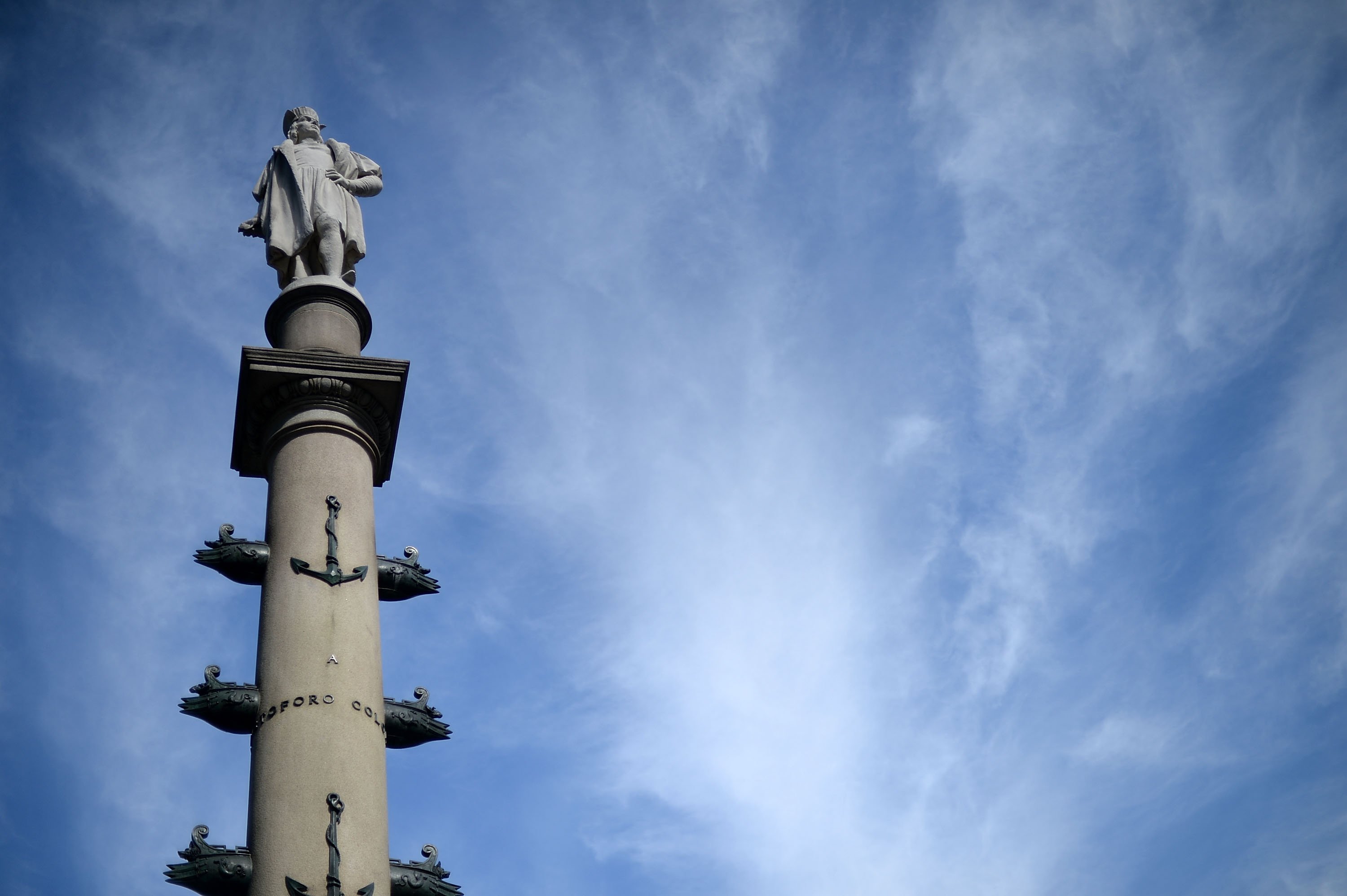 A general view of the statue of Christopher Columbus in the middle of Columbus Circle in New York City. (Photo by Andrew H. Walker/Getty Images)