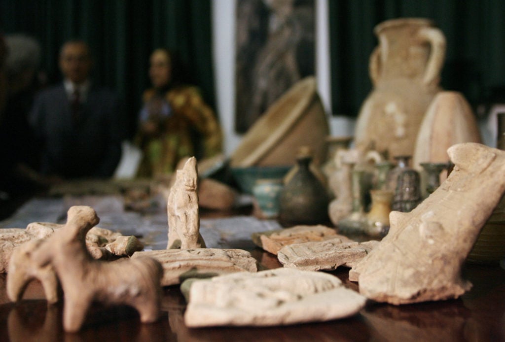 Artefacts looted from Baghdad museum after the US-led invasion of 2003. Photo by AWAD AWAD/AFP/Getty Images.