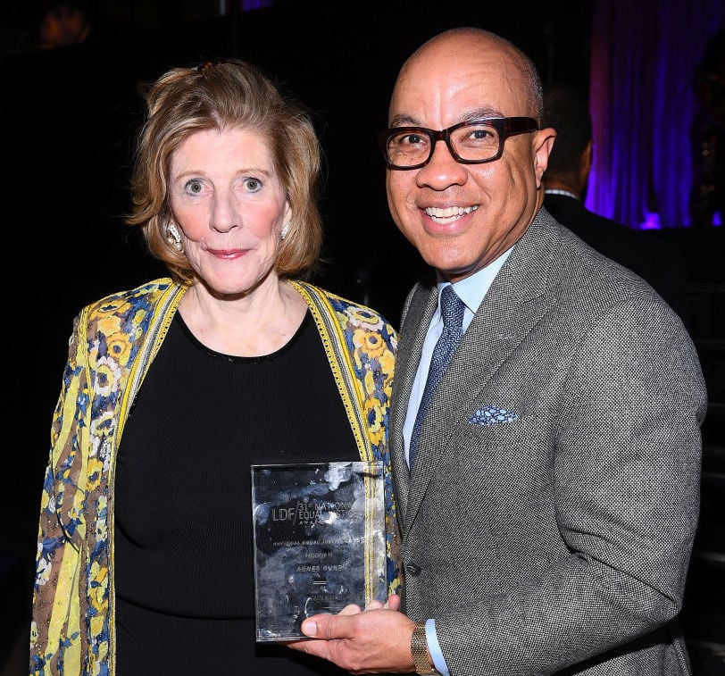 Agnes Gund and Ford Foundation president Darren Walker at the LDF 31th National Equal Justice Awards Dinner on November 2, 2017. (Photo Dave Kotinsky/Getty Images for NAACP Legal Defense and Educational Fund, Inc.