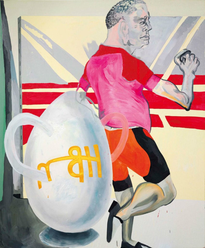 Martin Kippenberger Ohne Titel (aus der Serie Hand Painted Pictures) Untitled (from the series Hand Painted Pictures) 1992oil on canvas 70 7/8 x 59 1/8 inches 180 x 150.2 cm © Estate of Martin Kippenberger, Galerie Gisela Capitain, Cologne Image Courtesy of Skarstedt New York