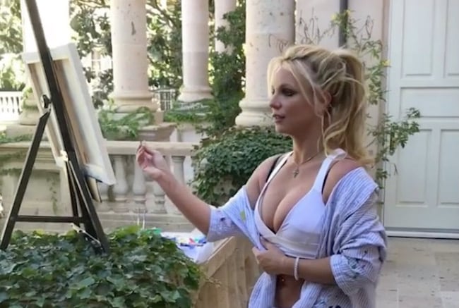 Britney Spears painting. Courtesy of Britney Spears, video still via Instagram.