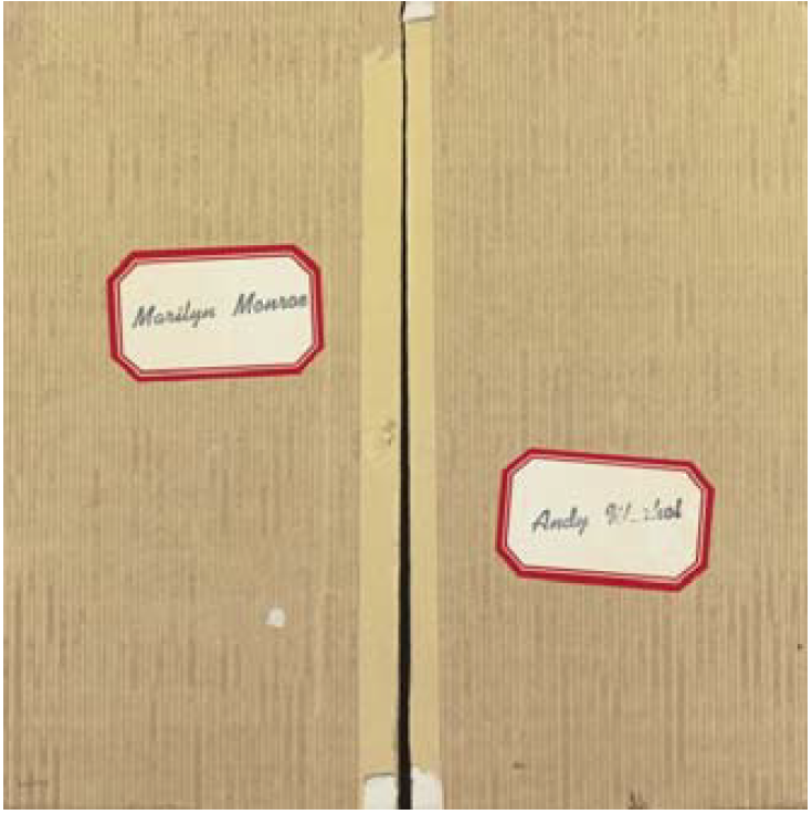 The box that originally housed the set of Warhol's <i>Marilyn Monroe</i> (1967) at issue in the suit. From court papers.
