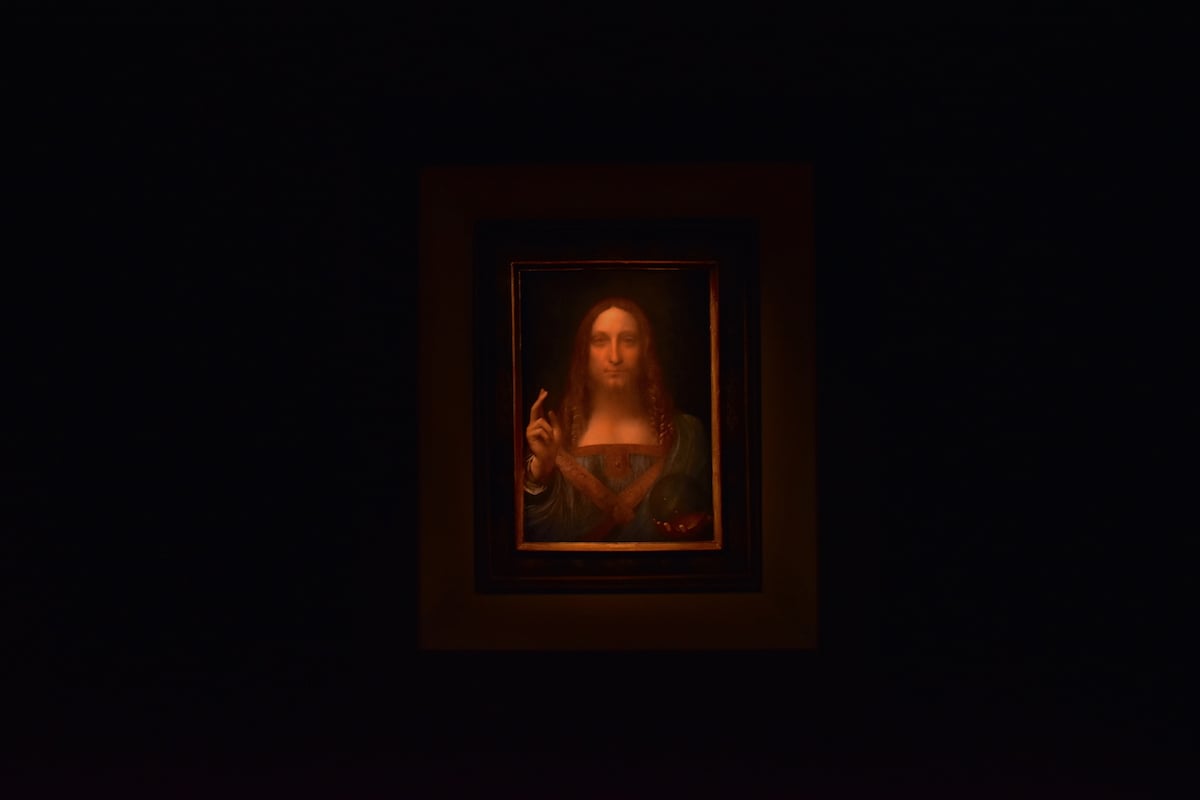 Leonardo da Vinci's Salvator Mundi on view at Christie's. Photo: Ben Davis.