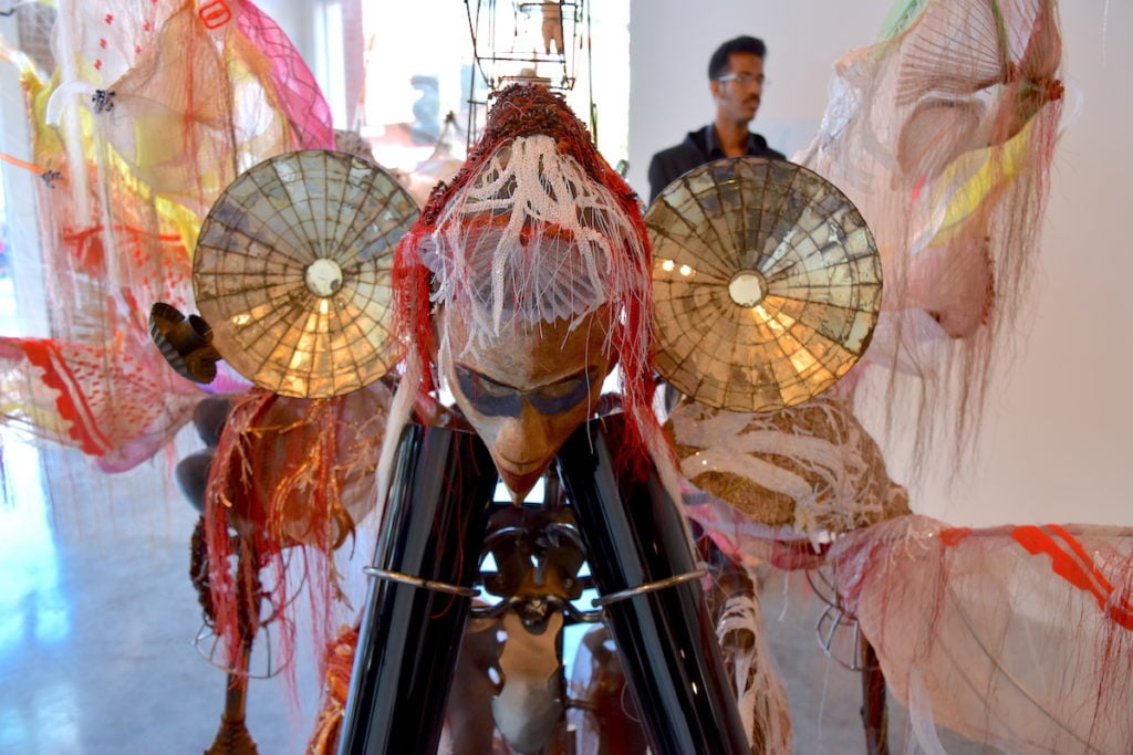 Detail of a sculpture by Rina Banerjee, located at the Contemporary Art Center for Prospect 4 New Orleans, "The Lotus in Spite of the Swamp." Image: Ben Davis.