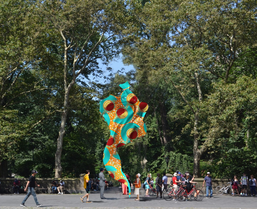 Yinka Shonibare, Wind Sculpture (SG) I, rendering. Courtesy of the artist, James Cohan, New York, and the Public Art Fund.