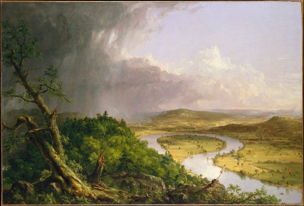 Thomas Cole, View from Mount Holyoke, Northampton, Massachusetts, after a Thunderstorm - The Oxbow (1836). Image © The Metropolitan Museum of Art, New York
