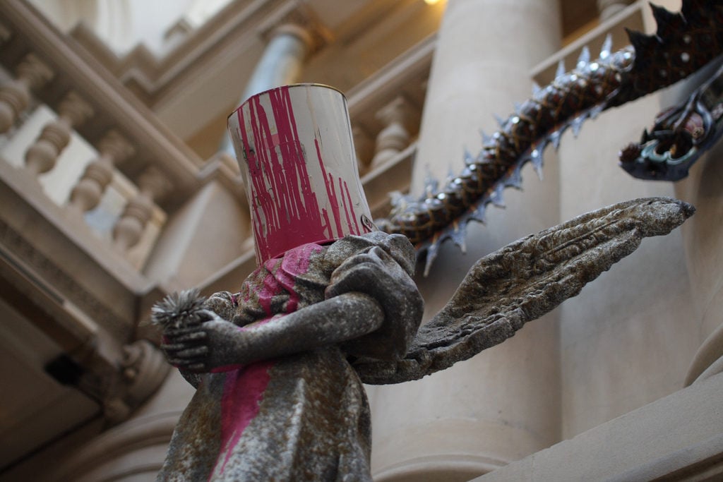 Banksy's Angel Bust (2009), at the Bristol Museum and Art Gallery. Photo Rob Brewer, via Flickr.
