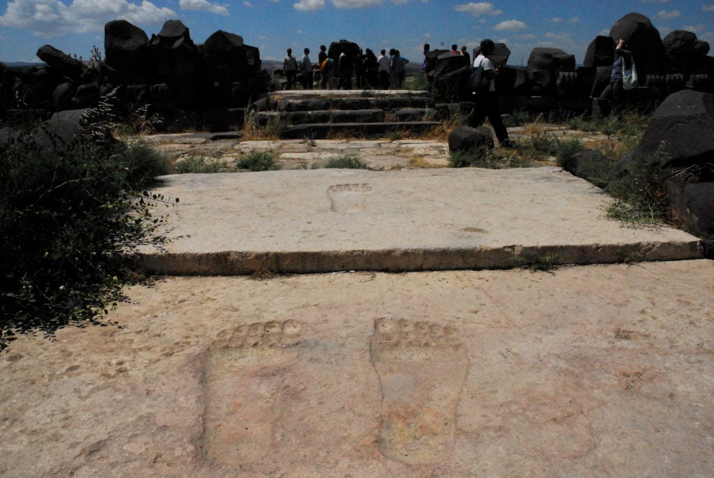 The giant footprints at Ain Dara in 2010. Photo courtesy of Michael Danti.