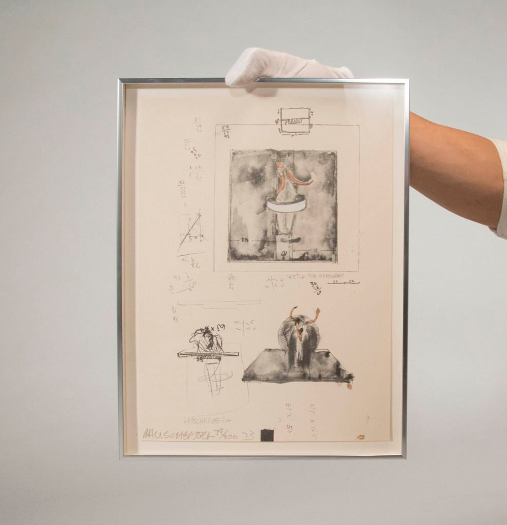 Nikolas Bentel has destroyed Robert Rauschenberg's Untitled (1973) by selling advertising to cover the original print. Courtesy of Nikolas Bentel.