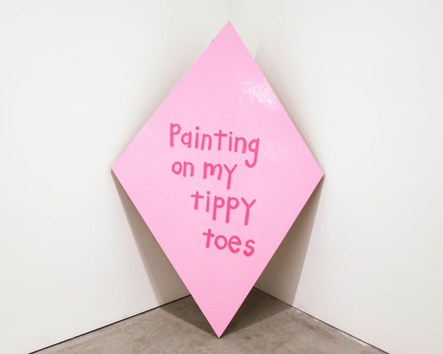 Cary Leibowitz's <i>Painting on My Tippy Toes</i> (2013). Courtesy of the artist, Fleisher/Ollman, and INVISIBLE-EXPORTS.