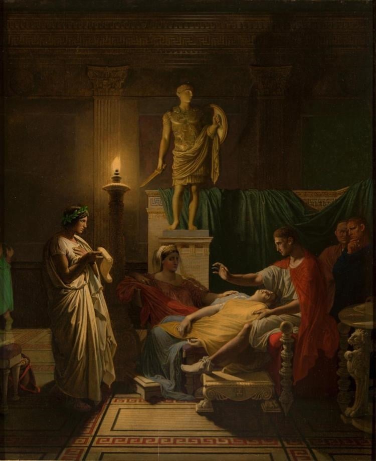 Jean-Auguste Dominique Ingres, Virgil Reading the Aneid Before Augustus (1865).