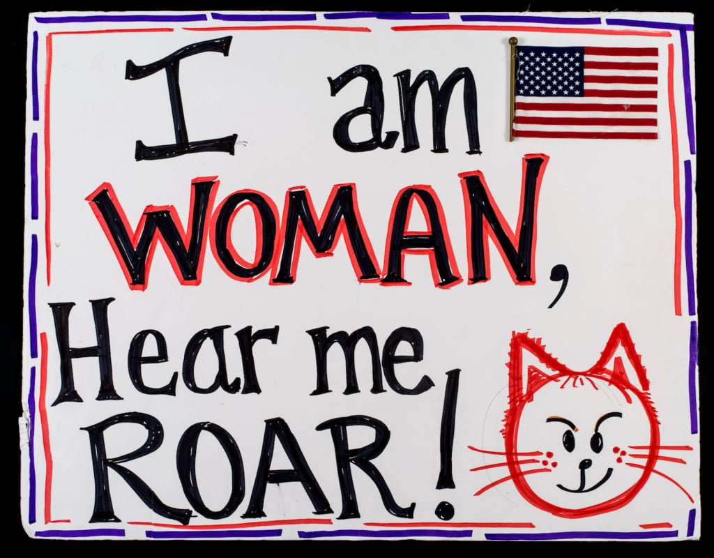 Elaine Maas, Sign for Women's March on New York City (2017). Courtesy of the New-York Historical Society.