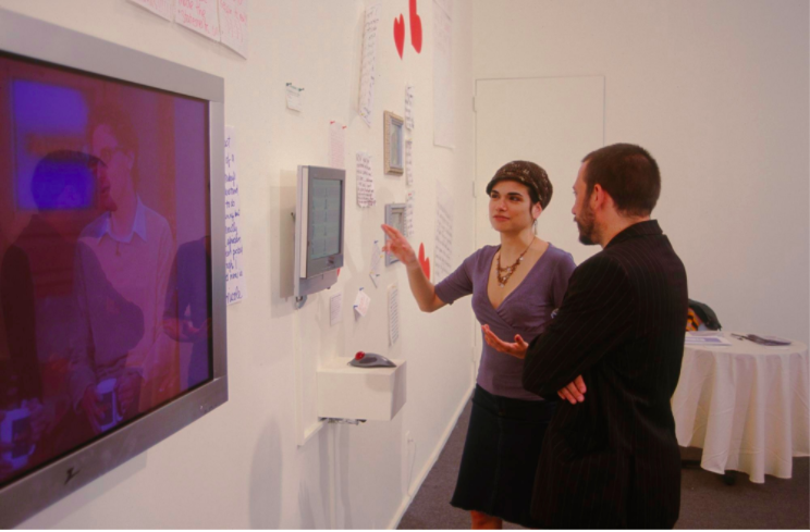 Installation view of "Contagious Media" at the New Museum, 2005. Image courtesy the New Museum.