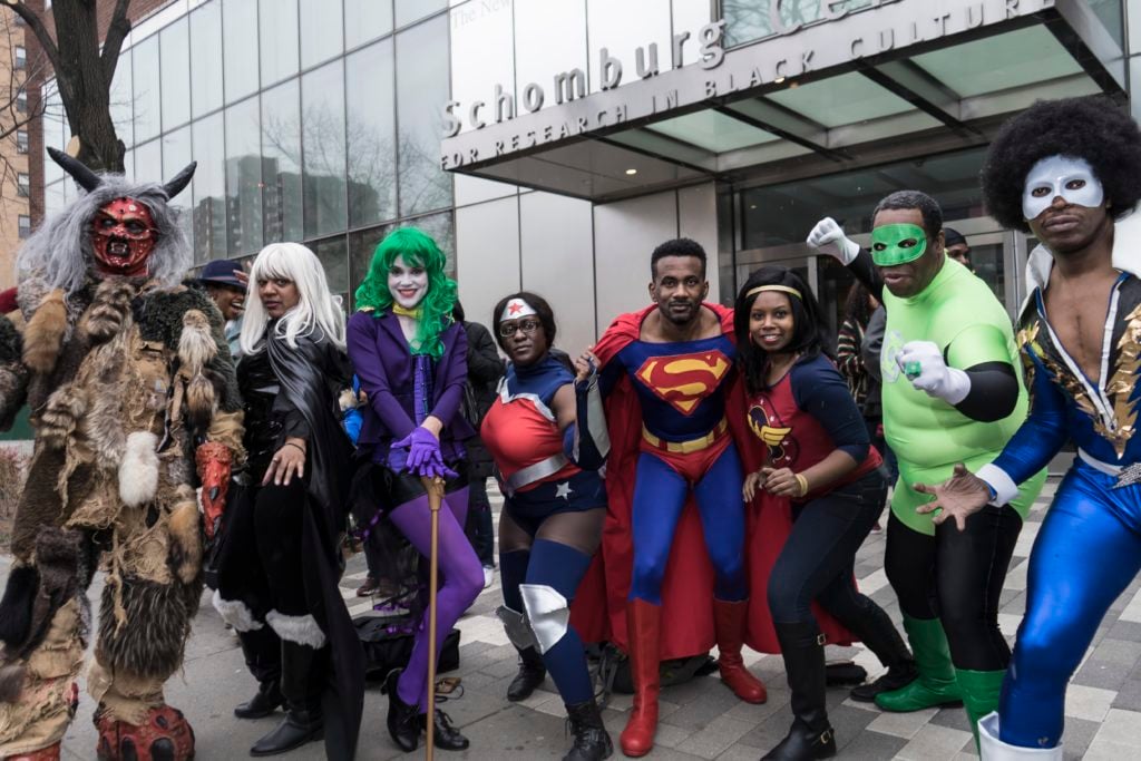 Cosplay at the Annual Black Comic Book Festival” at the Schomburg Center for Research in Black Culture. Courtesy of the Schomburg Center for Research in Black Culture.