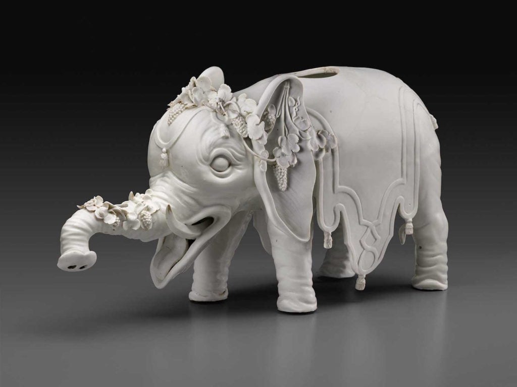 Du Paquier Porcelain Manufactory, Elephant Wine Dispenser, (c. 1740). Photo courtesy of the Frick Collection/Michael Bodycomb.
