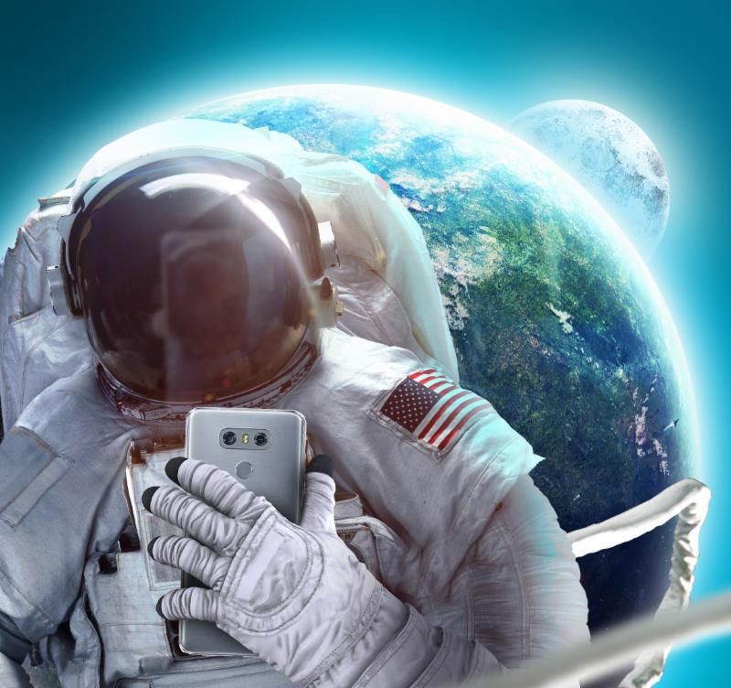 An astronaut taking a selfie. Courtesy of the Museum of Selfies.