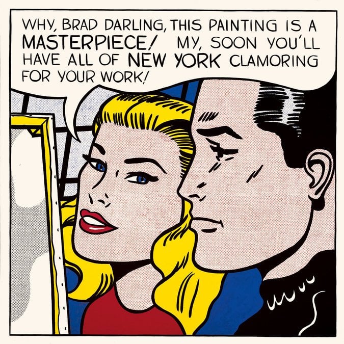 Roy Lichtenstein, <em>Masterpiece<em> (1962). Courtesy of the Estate of Roy Lichtenstein.