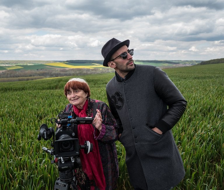Agnès Varda and JR in the film Faces Places. Film still courtesy of Cohen Media Group