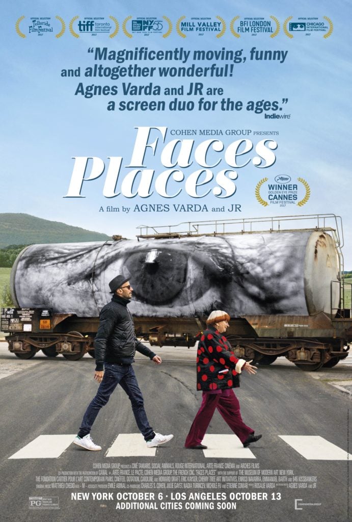 Agnès Varda and JR, <em>Faces Places</em>. Movie poster courtesy of Cohen Media Group.