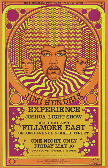 The Jimi Hendrix Experience poster, probably designed by Fantasy Unlimited. Image courtesy Philadelphia Museum of Art.