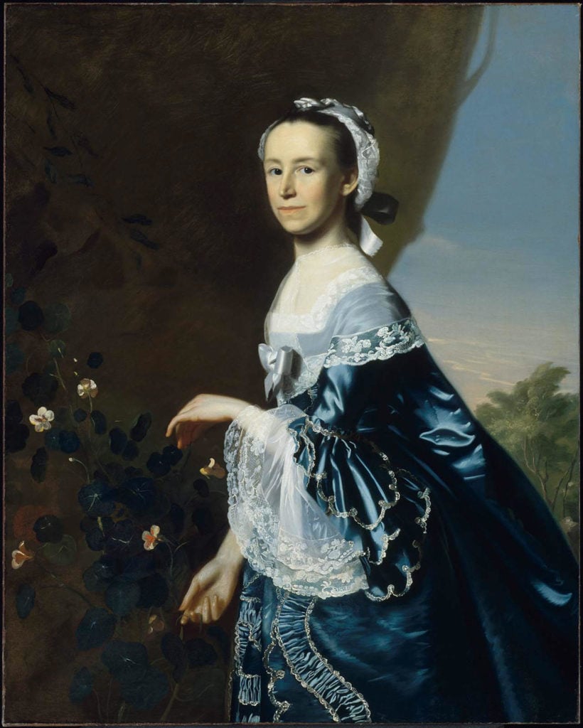 John Singleton Copley, <em>Mrs. James Warren (Mercy Otis), c. 1763. Courtesy of the Museum of Fine Arts, Boston.