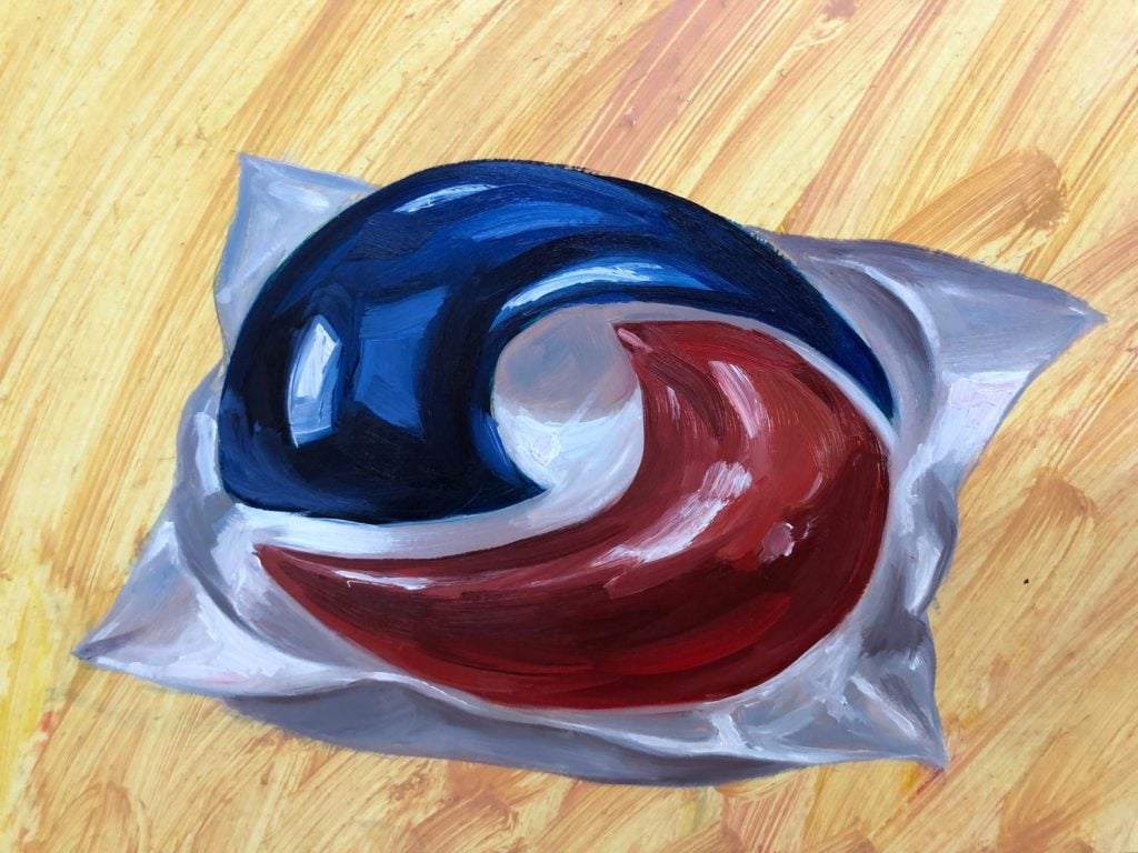 Chloe Wise painted this Tide POD for GARAGE. Courtesy of the artist.