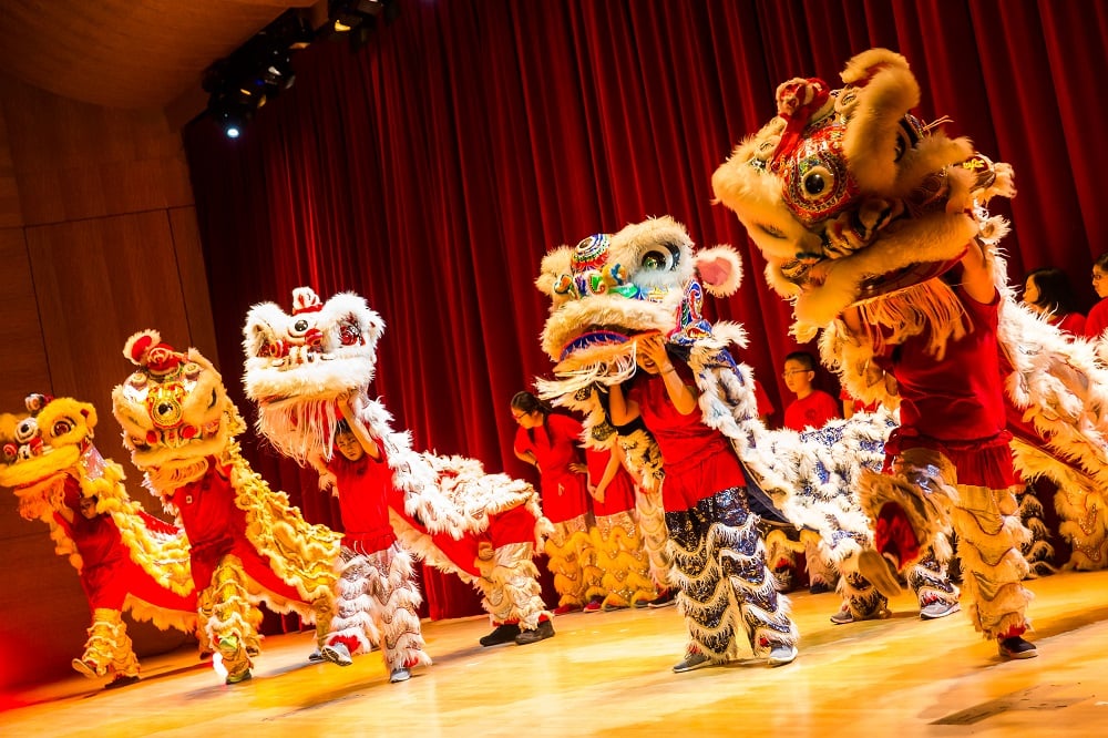 Dragon Parade by the New York City Chinese Center, Long Island Lion Troupe, at the Metropolitan Museum of Art. Photo by Scott Rudd, courtesy of the Metropolitan Museum of Art.
