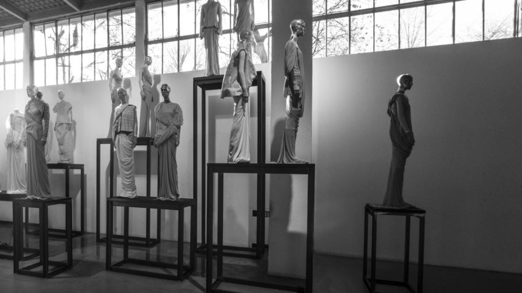 Installation view of "Rick Owens: Subhuman Inhuman Superhuman" at the Triennale di Milano. © 2018 Owenscorp.