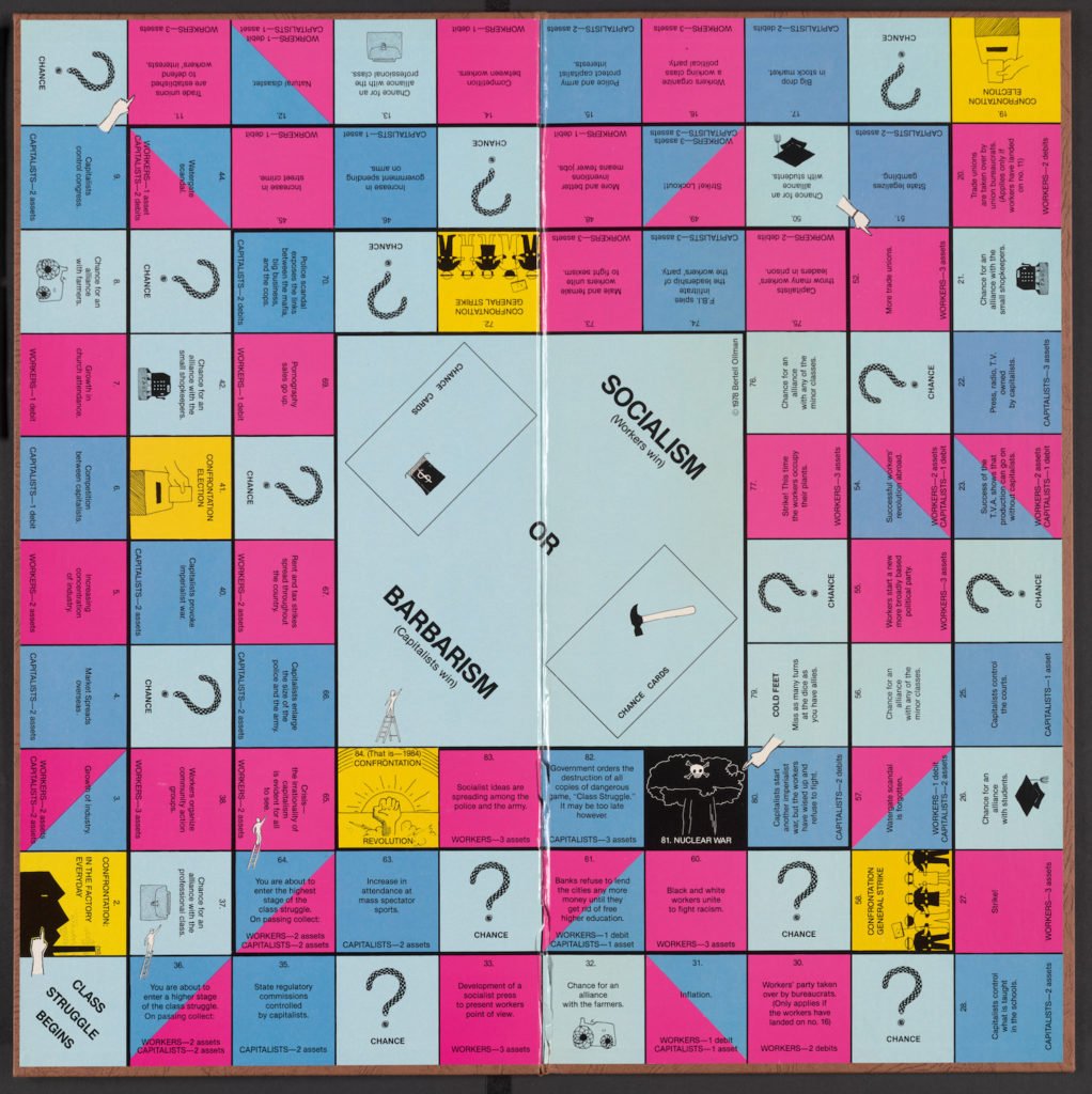 Game designed by Bertell Ollman, professor of politics at NYU, in 1978. Published by Avalon Hill Game Company. Photo courtesy of New York University Special Collections.