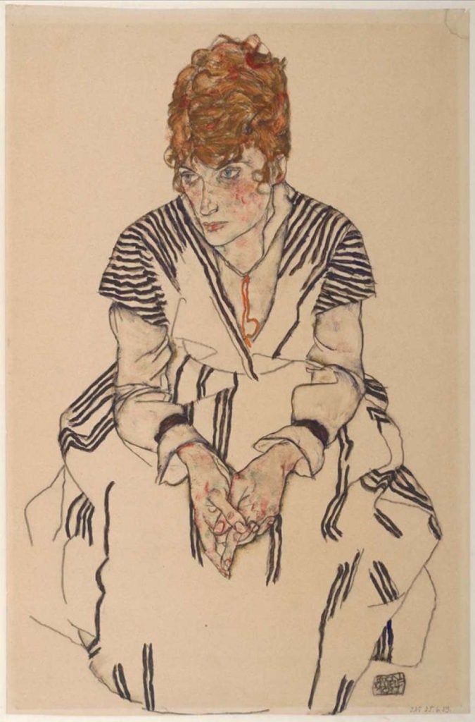 Egon Schiele, <em>Portrait of the Artist's Sister-in-Law, Adele Harms</em> (1917). Courtesy of the Albertina Museum, Vienna.