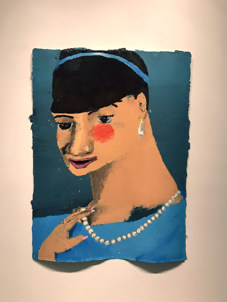 Manuel Solano, <em>La Tía Ana Retratada Con Sus Perlas (Aunt Ana Portrayed With Her Pearls)</em>, 2017 at "2018 Triennial: Songs for Sabotage" at New York's New Museum. Photo courtesy of Sarah Cascone. 