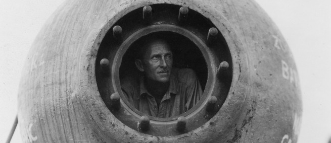 William Beebe in the bathysphere. ©Wildlife Conservation Society.