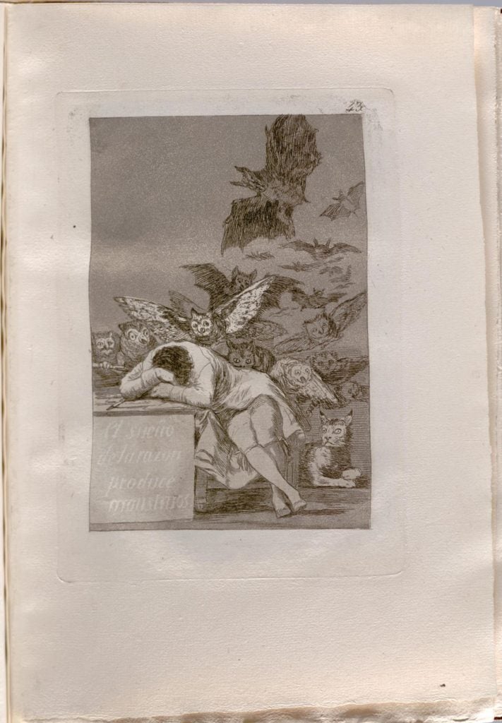 Francisco de Goya, <i>El sueño de la razon produce monstruos. (The Sleep of Reason Produces Monsters.)</i>. Courtesy Carnegie Museum of Art, Gift of Charles J. Rosenbloom