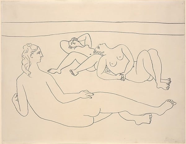 Pablo Picasso, <em>Three Bathers Reclining by the Shore</em> (1920), donated to the Met by Scofield Thayer. Courtesy of the Metropolitan Museum of Art. © 2018 Estate of Pablo Picasso/Artists Rights Society (ARS), New York.