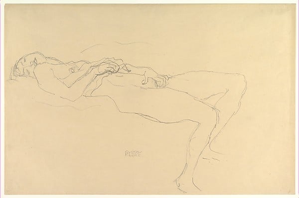 Gustav Klimt, Reclining Nude (c. 1913), donated to the Met by Scofield Thayer. Courtesy of the Metropolitan Museum of Art.
