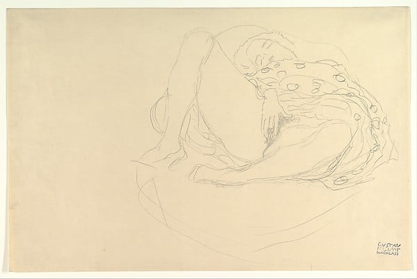 Gustav Klimt, Reclining Nude With Drapery (c. 1913), donated to the Met by Scofield Thayer. Courtesy of the Metropolitan Museum of Art.