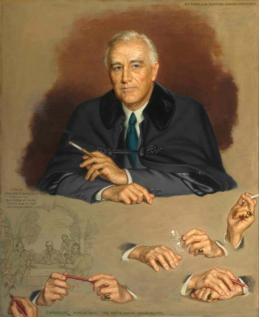 Douglas Chandor's Franklin Delano Roosevelt (1945). Courtesy of the National Portrait Gallery.