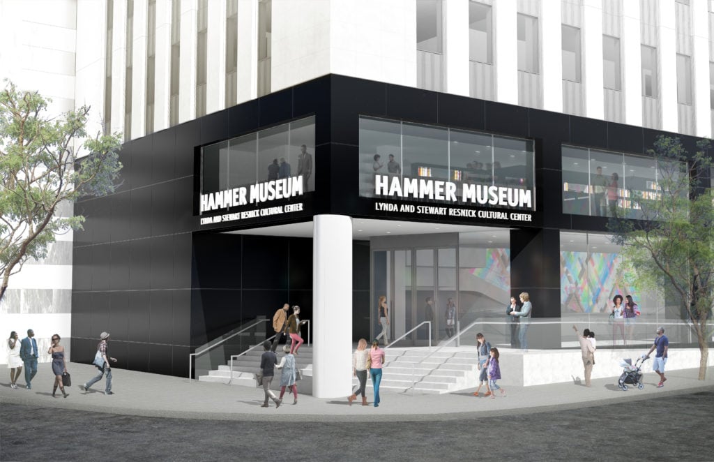 Preliminary rendering of the Hammer's new corner entrance at Wilshire and Westwood, courtesy of Michael Maltzan Architecture.