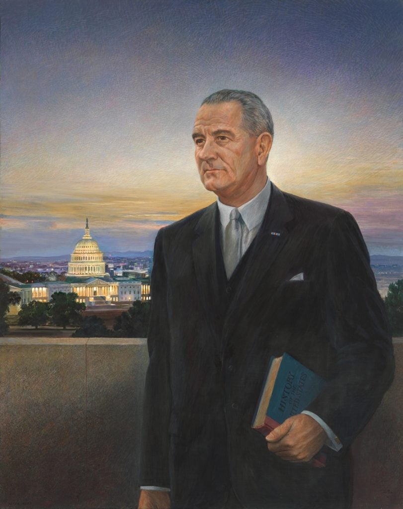 Peter Hurd's Lyndon Baines Johnson (1967). Gift of the artist, courtesy of the National Portrait Gallery.