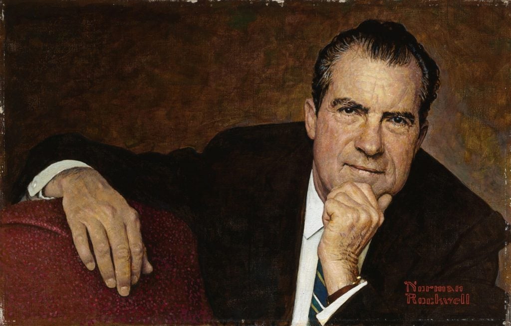 Norman Rockwell's Richard Nixon (1968). Courtesy of the Richard Nixon Foundation and the National Portrait Gallery.